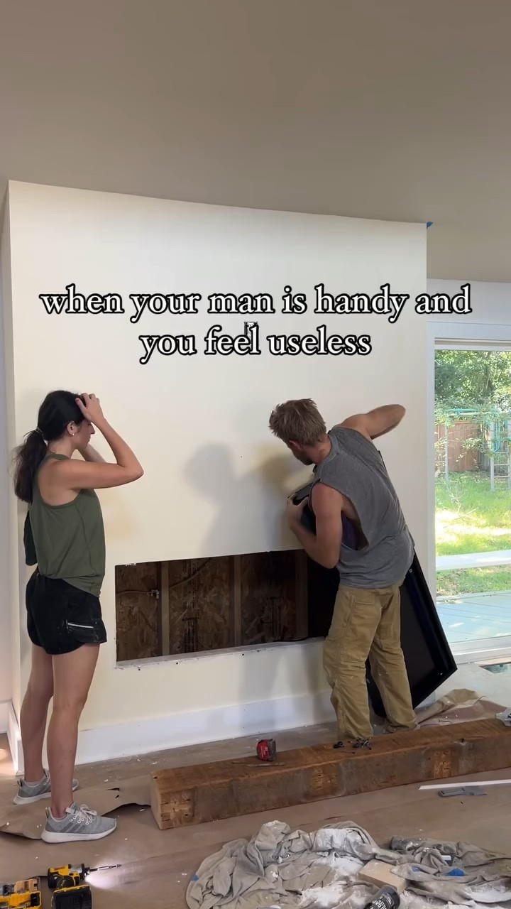 Installing the perfect electric fireplace from Amazon! 

#LTKHome