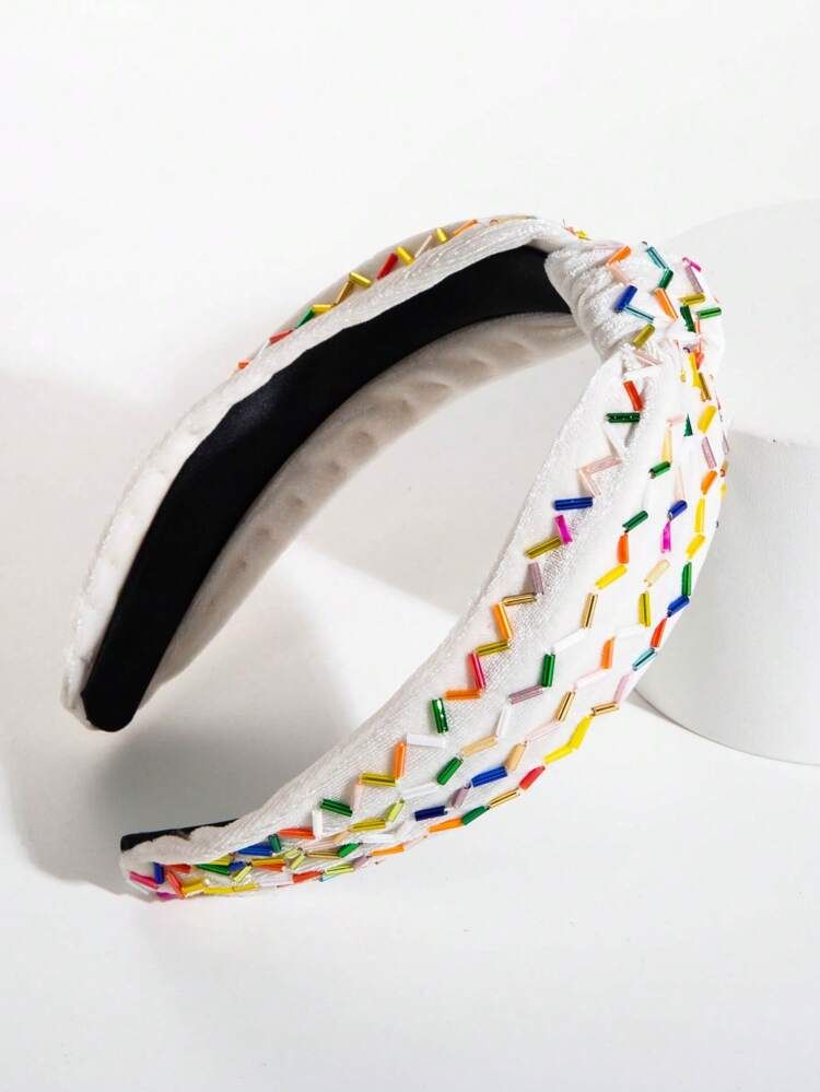 1pc Women Bead & Knot Decor Fashionable Headband For Hair Decoration | SHEIN