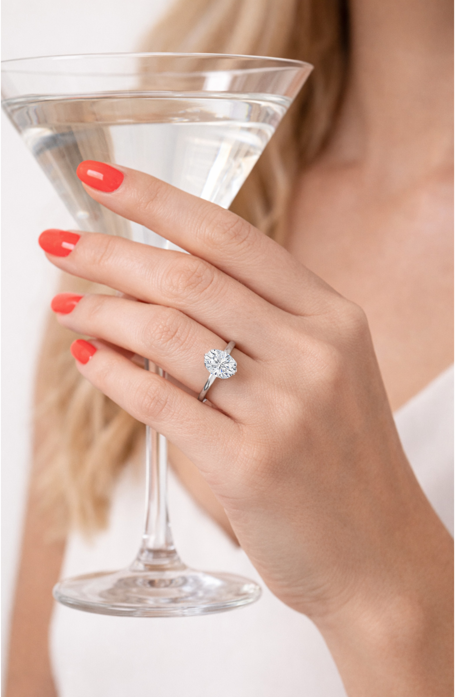 Elena Oval Moissanite Solitaire Vermeil Ring | Nordstrom