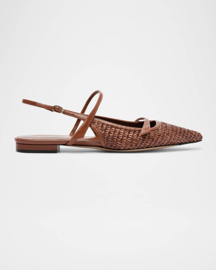 Tita Raffia Slingback Flats | Neiman Marcus