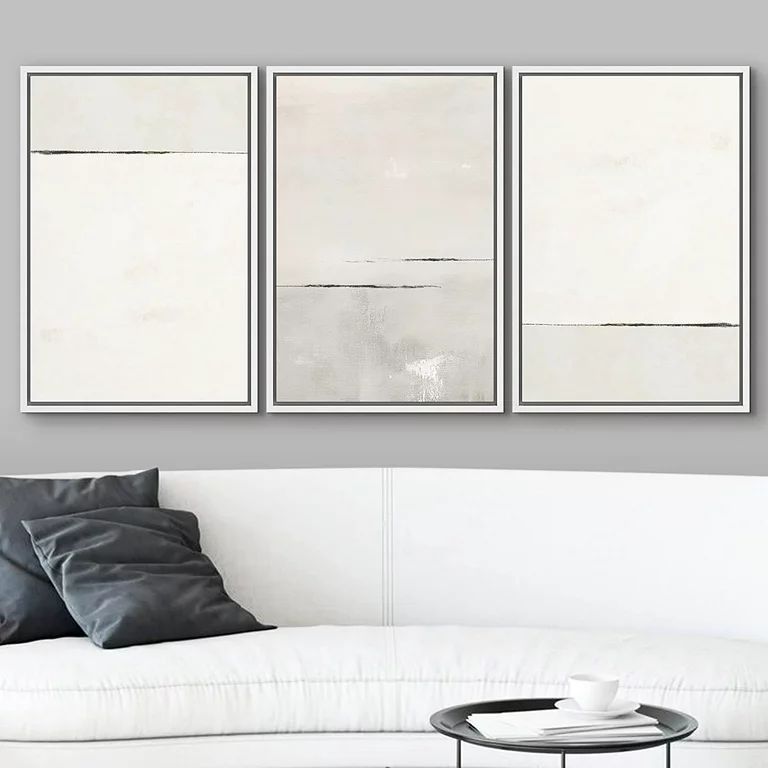 wall26 Framed Canvas Print Wall Art Set Pastel Gray Color Block Landscape Abstract Shapes Illustr... | Walmart (US)