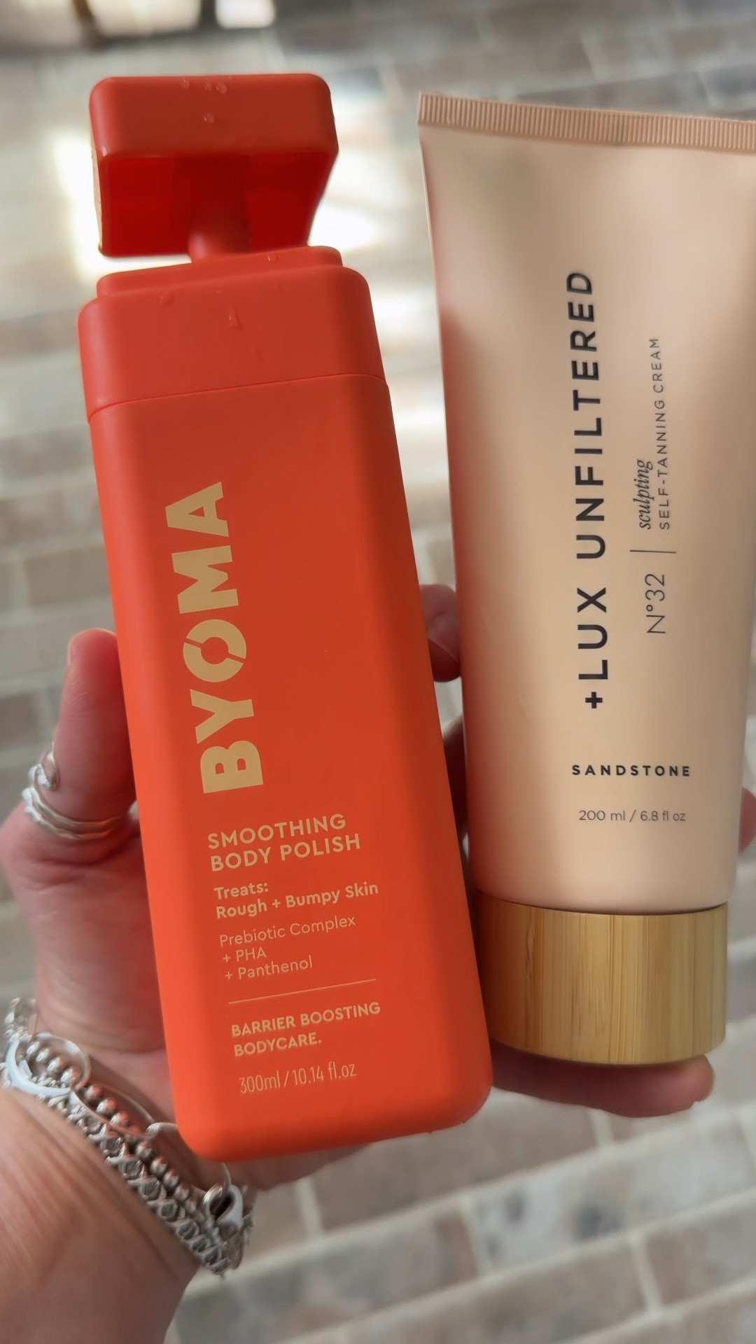 My body scrub (very mild) and self tanning combo.  This is not orange or too dark.    It’s also sculpting.  No mit needed.   Wash your hands thoroughly afterwards.   

#LTKOver40 #LTKgrwm #LTKBeauty