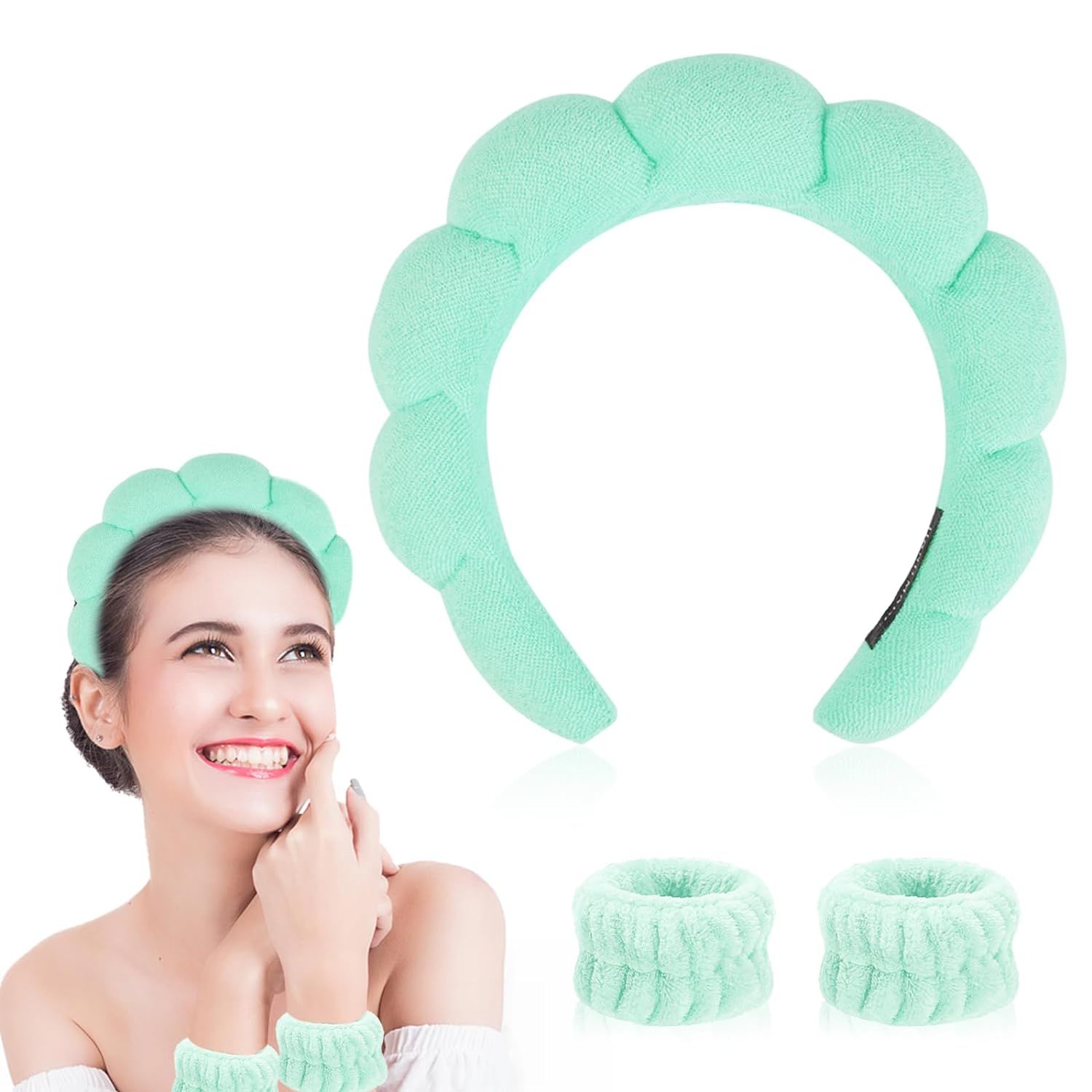 Sponge Spa Headband for Washing Face, 1 Pack Makeup Headbands for Women Girls, Wash Spa Yoga Spor... | Amazon (US)