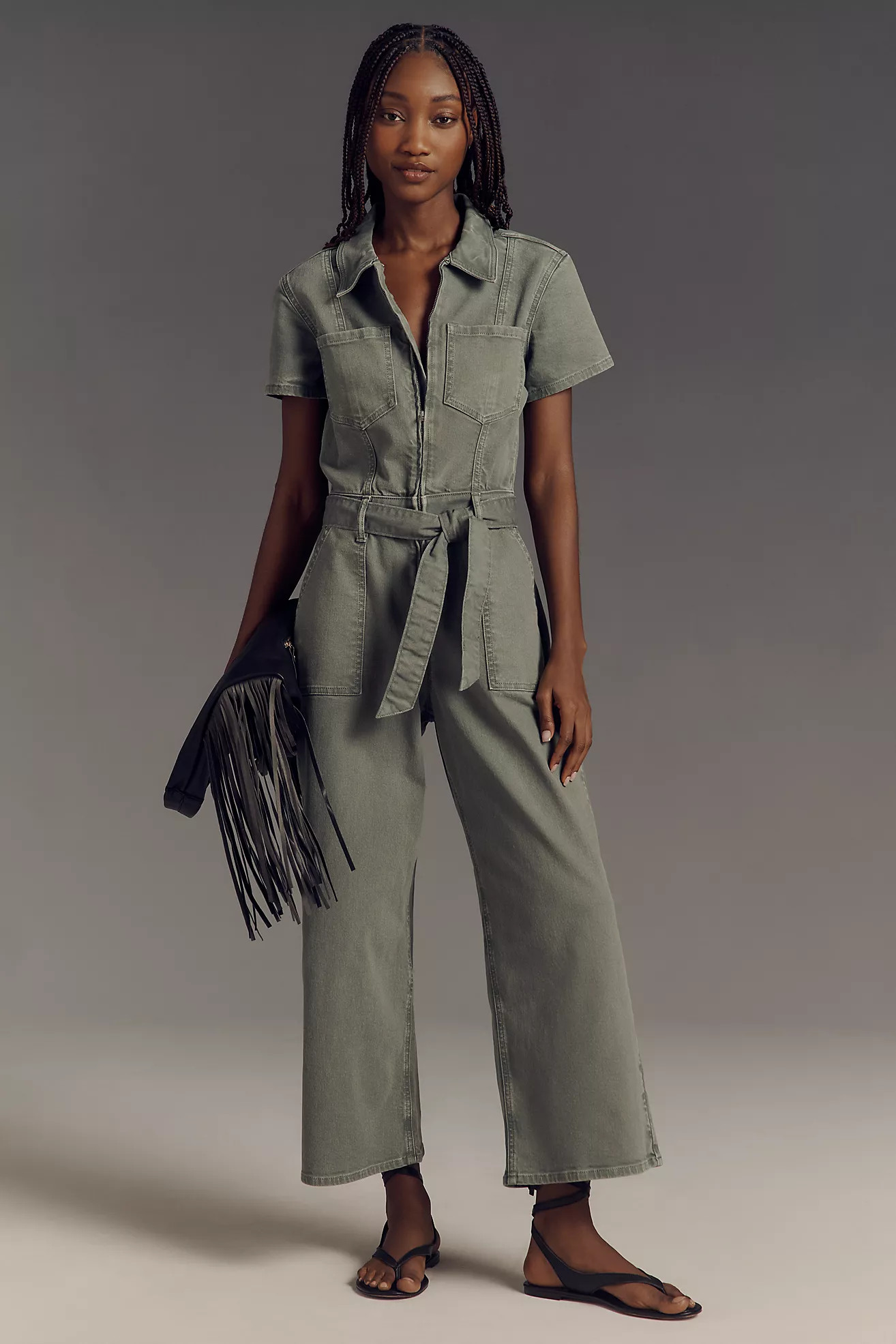 Good American x Anthropologie Fit For Success Utility Cropped Jumpsuit | Anthropologie (US)