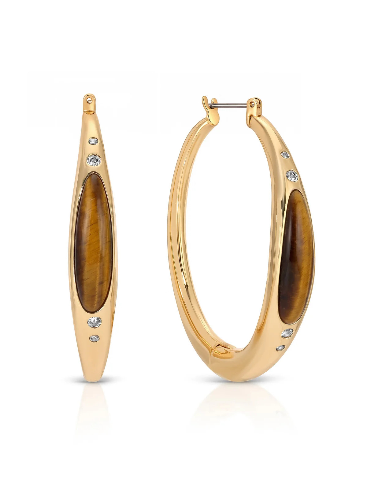 Tiger's Eye Solstice Hoops | Ettika
