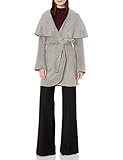 TAHARI Women's Double Face Wool Blend Wrap Coat with Oversized Collar, Vintage Heather Grey, Extra L | Amazon (US)