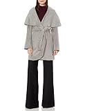 TAHARI Women's Double Face Wool Blend Wrap Coat with Oversized Collar, Vintage Heather Grey, Extra L | Amazon (US)