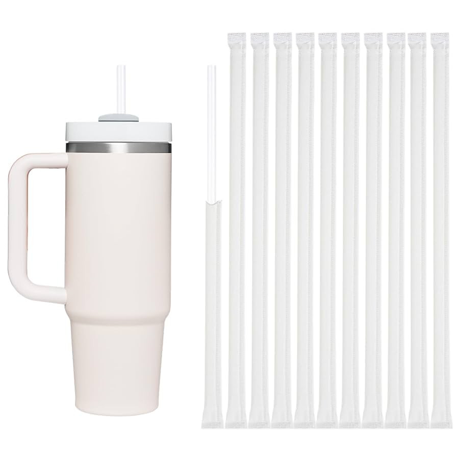50PCS Disposable Straws for 40 OZ Tumbler, Extra Long Straws Disposable for Stanley Cup 30 Oz 40 ... | Amazon (US)