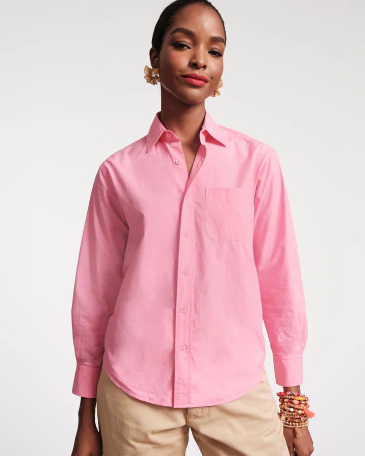 Perfect Button Down - Stripe Oyster/Red/Light Blue | Frances Valentine