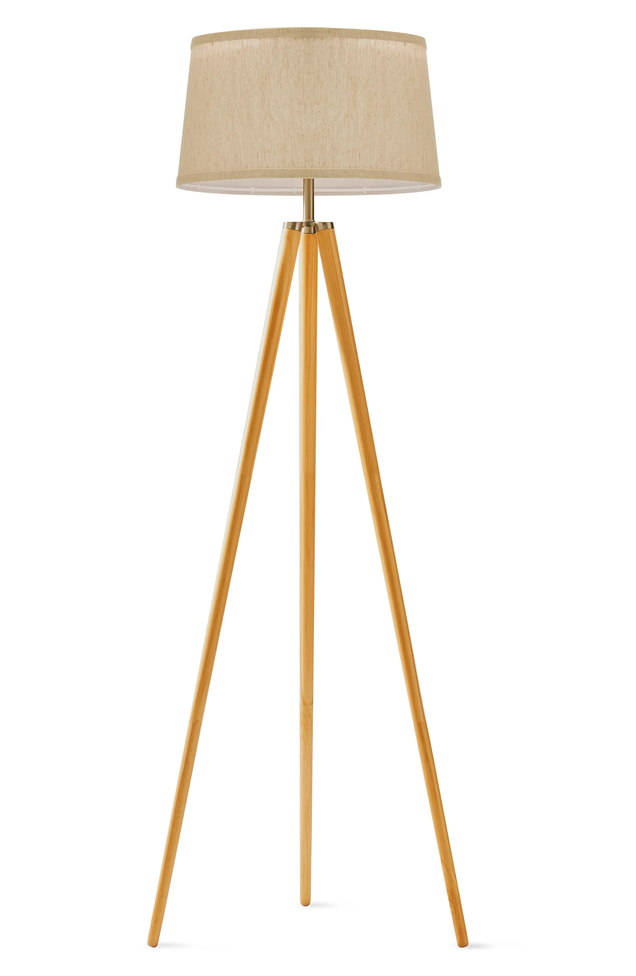 Brightech Emma LED Tripod Floor Lamp in Natural Wood at Nordstrom | Nordstrom