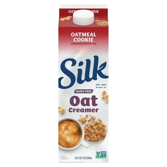 Silk Dairy Free, Gluten Free, Oatmeal Cookie Oat Creamer, 32 fl oz Carton | Walmart (US)