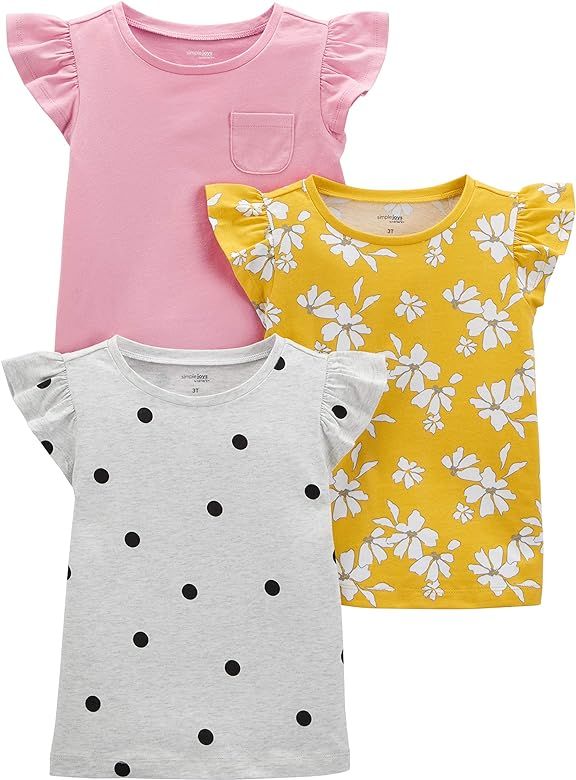Simple Joys by Carter's Toddlers and Baby Girls' Short-Sleeve Shirts and Tops, Multipacks | Amazon (US)