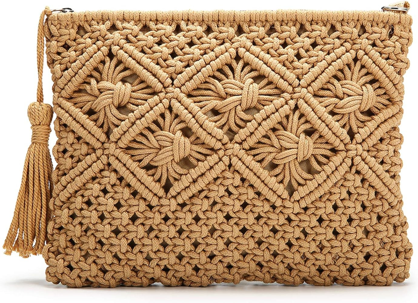 Straw Clutch Purse, JOSEKO Women Straw Envelope Bag Wallet Summer Beach Handbag Beach Clutch Purse | Amazon (US)