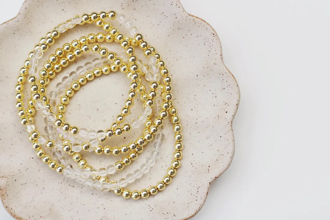 April Birthstone Bracelet | Birthstone Bead Bracelet | Birthstone Bracelet | Crystal Quartz Bead ... | Etsy (US)