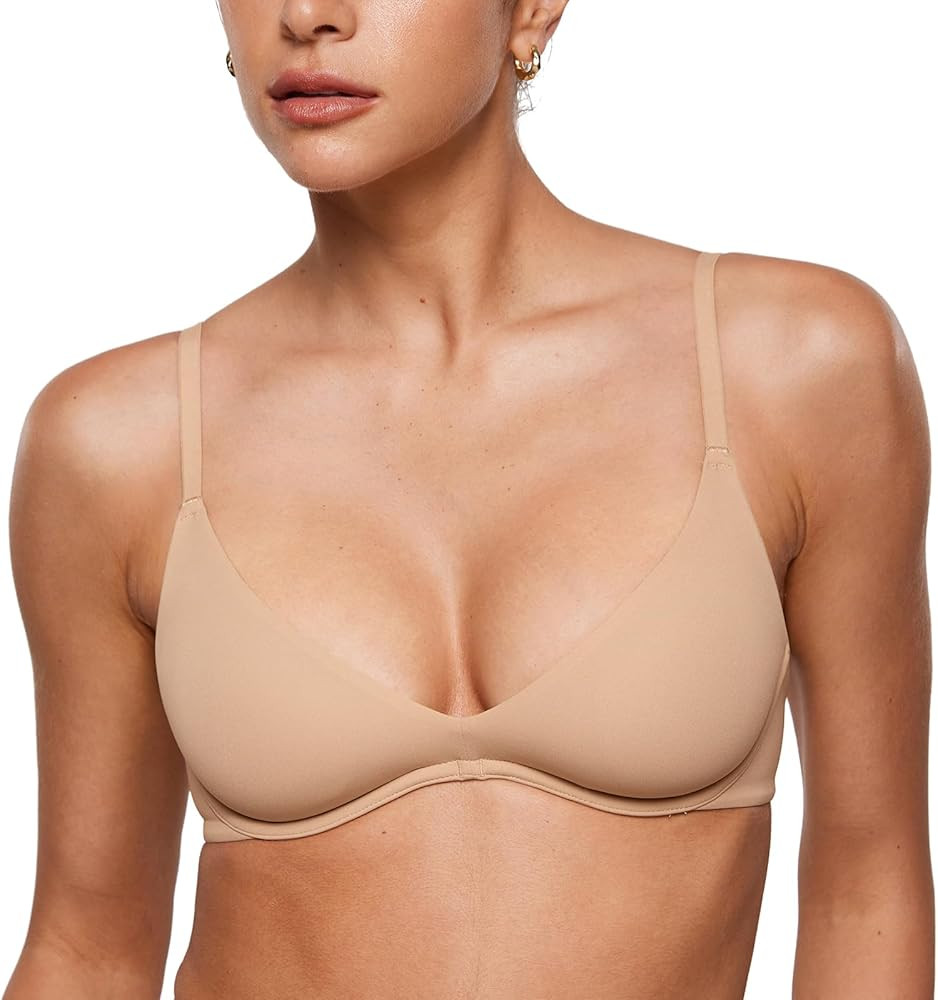 INLYRIC Women's Inbarely Plus Plunge Bra - Unlined Underwire Sexy Demi Balconette Bras | Amazon (US)