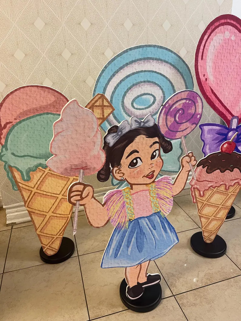 Candyland Party Cutouts, Sweet Candy Foam Board Decorations, Ice Cream & Lollipop Standee, Candy ... | Etsy (Global)