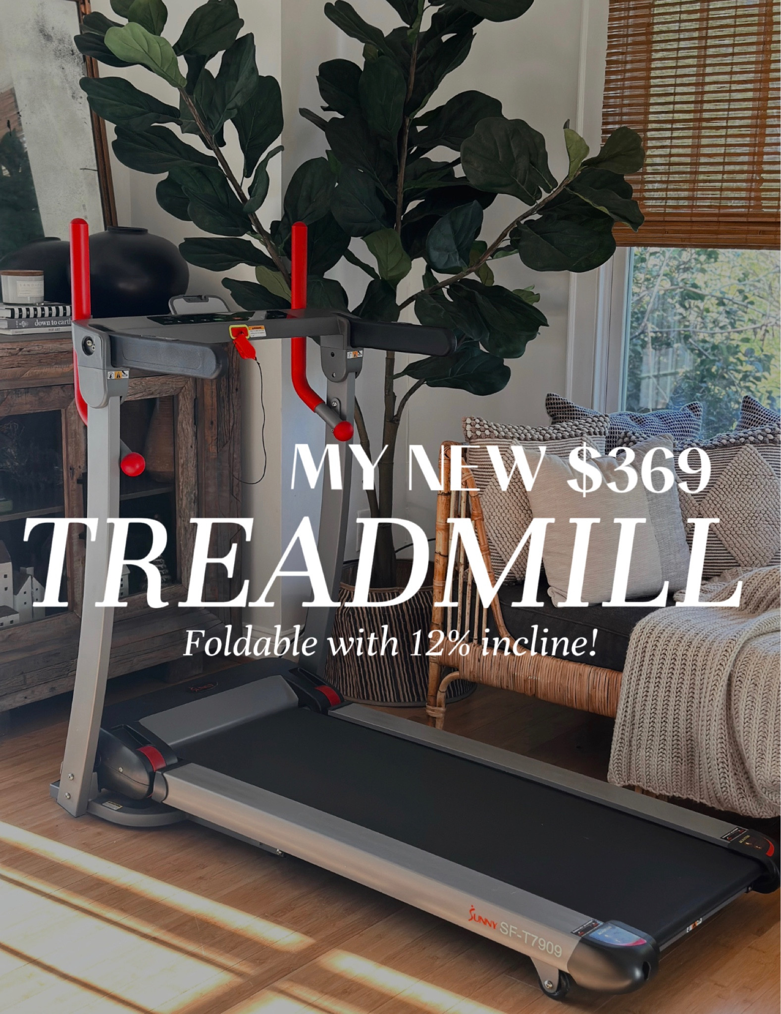 It’s sturdy, it folds, and it has an incline of 12%!!!! Perfect for the 12-3-30 workout!!!!

#LTKhome #LTKfit