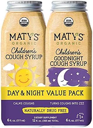Amazon.com: Maty's USDA Organic Children's Cough Syrup Day & Night Value Pack - Soothing Relief f... | Amazon (US)