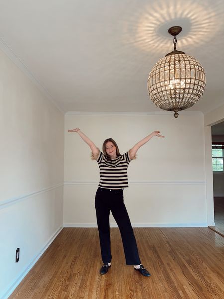 Feather trim striped tee from J. Crew and my favorite Levi’s ribcage straight (but more wide) leg jeans

#LTKstyletip #LTKfindsunder100 #LTKshoecrush