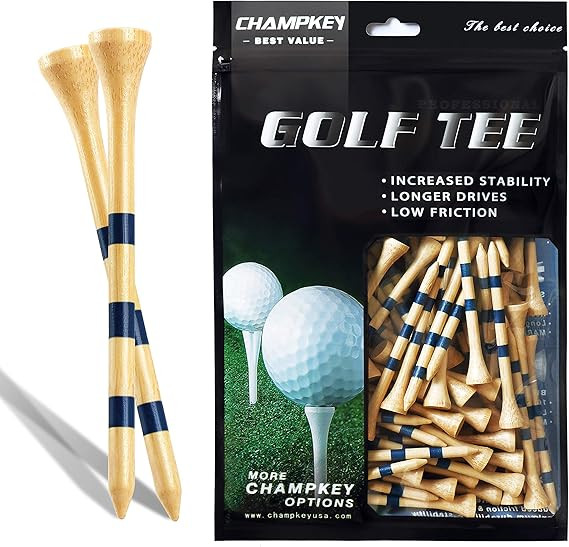 CHAMPKEY Premium Bamboo Golf Tees Pack of 120 (2-3/4" & 3-1/4") | Friendly Biodegradable Material... | Amazon (US)