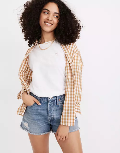 Curvy Relaxed Denim Shorts in Homecrest Wash: Ripped Edition | Madewell