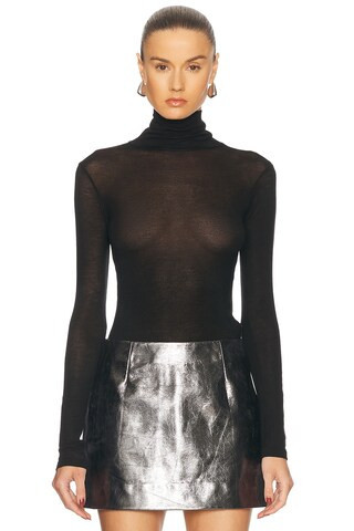RENGGLI Sheer Jersey Renggli Turtleneck in Black | FWRD 