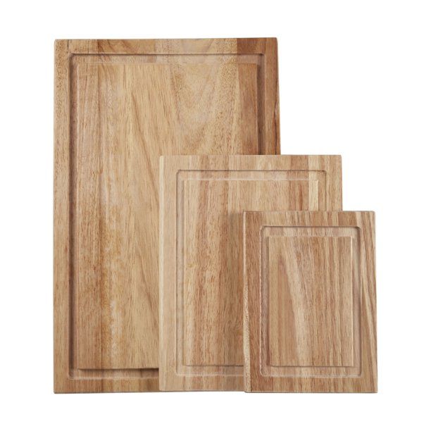 Farberware 3-piece Wood Utility Cutting Board Set with Perimeter Trenches - Walmart.com | Walmart (US)