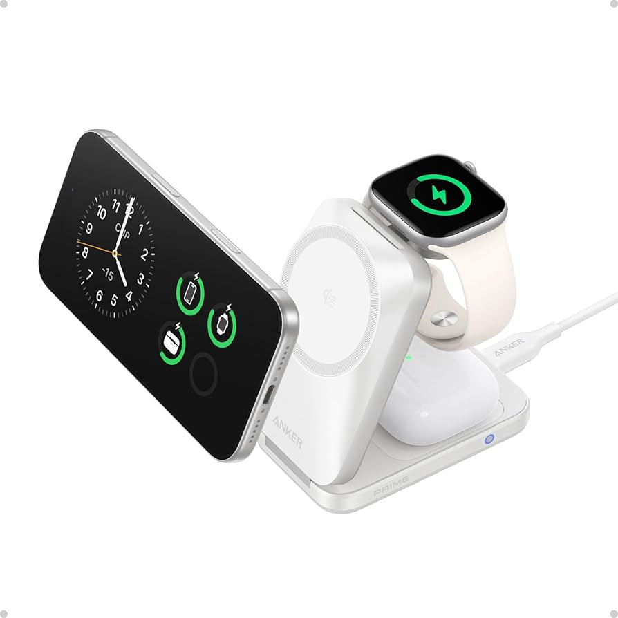 Anker Prime Foldable MagSafe Charger, 25W Qi2.2-Certified Palm-Sized Travel-Ready 3-in-1 Charging... | Amazon (US)