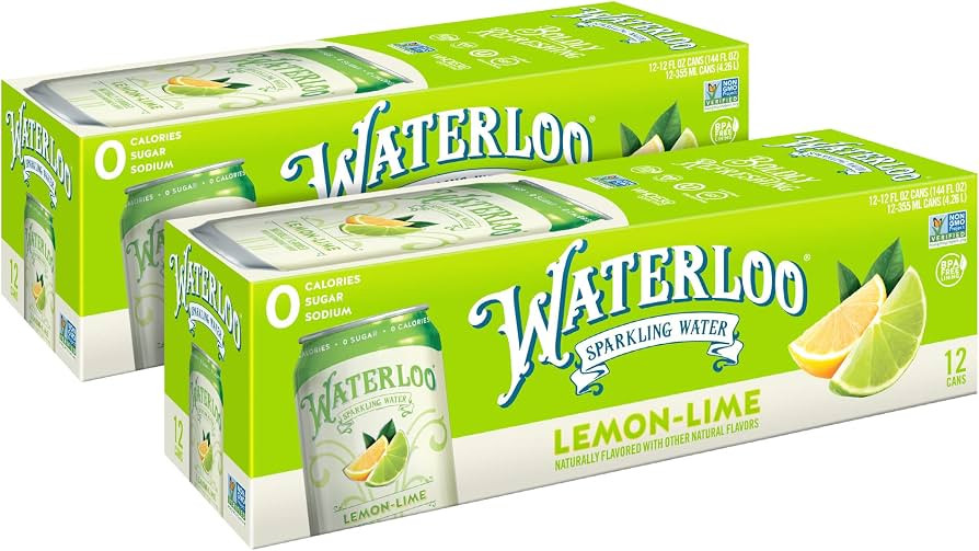 Waterloo Sparkling Water, Lemon-Lime Naturally Flavored, Pack of 24, 12 Fl Oz Cans | Zero Calorie... | Amazon (US)