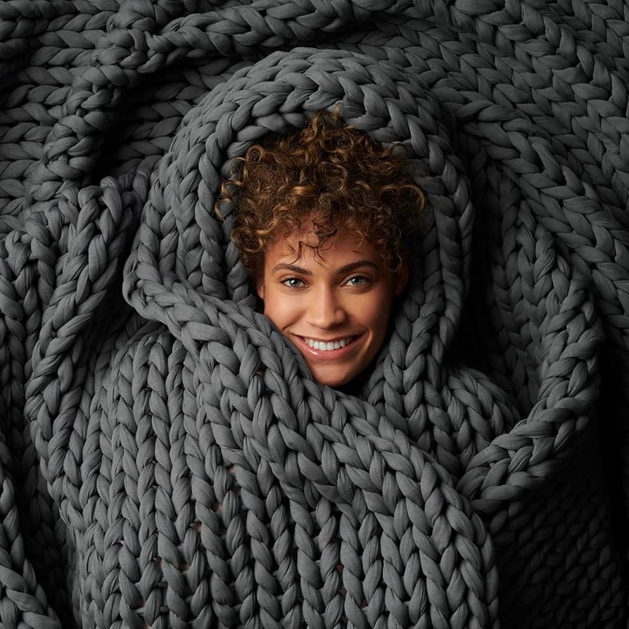 Bearaby Cotton Hand-Knit Weighted Blankets for Adults - Chunky Knit Blanket - Sustainable, Breath... | Amazon (US)