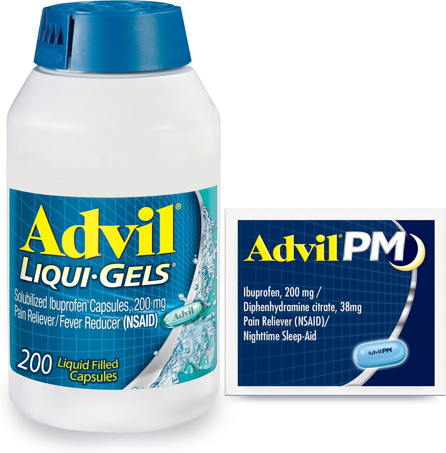 Advil + PM Bundle, Ibuprofen 200mg, Pain & Sleep Relief | Amazon (US)