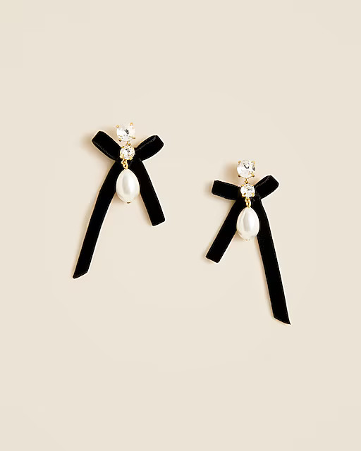 Bow pearl drop earrings | J. Crew US