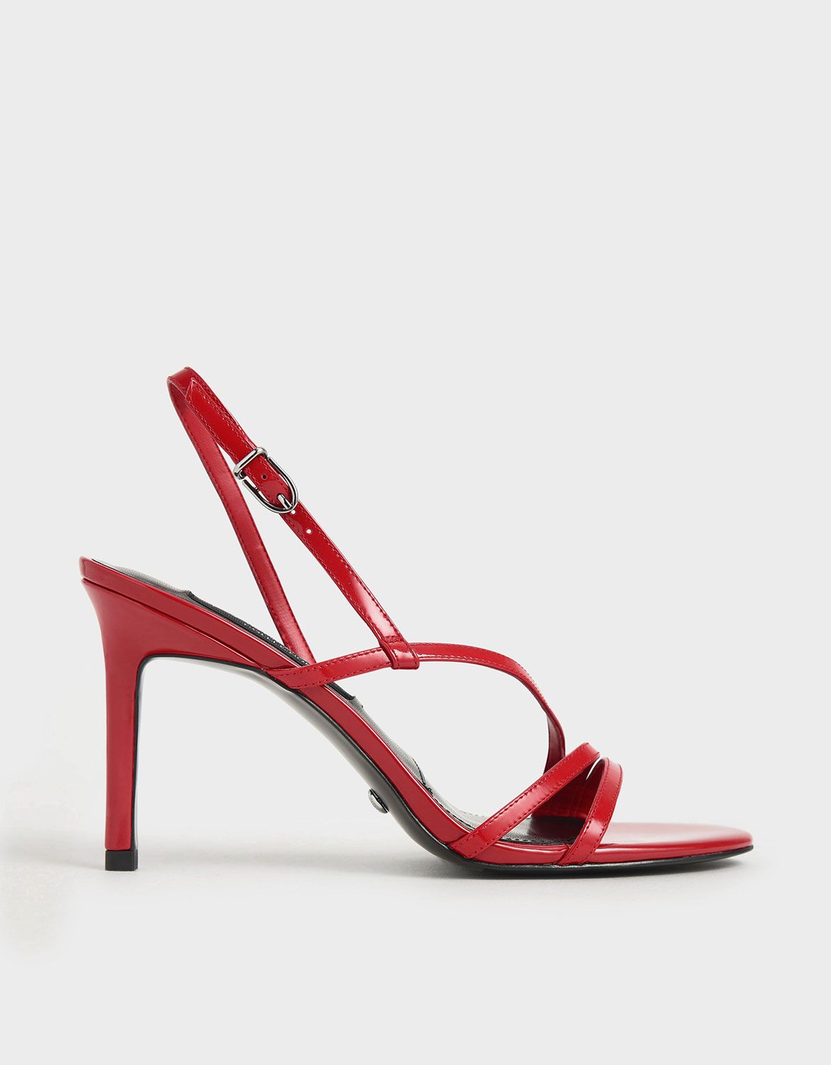 Patent Leather Strappy Heeled Sandals
- Red | CHARLES & KEITH (US)