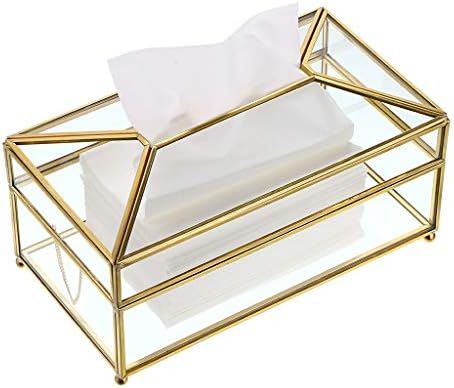Sumnacon Rectangular Clear Glass Paper Tissue Box, Decorative Glass Napkin Storage Box, Facial Tissu | Amazon (US)