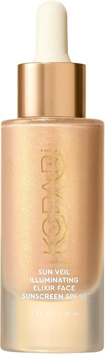 Kopari Sun Veil Illuminating Elixir Face Sunscreen SPF 38 | Lightweight Face Sunscreen with Shea ... | Amazon (US)