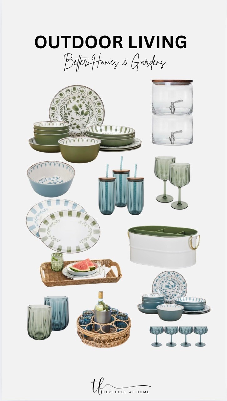 Spring and summer means outdoor living and Walmart hit it right with this designer-inspired dining tableware set! Alfresco dining, outdoor plates, outdoor dishes, outdoor melamine dishware

#LTKSeasonal #LTKSaleAlert #LTKHome