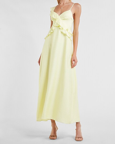 Asymmetrical Ruffle Maxi Dress | Express