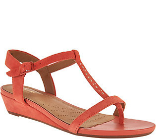 Clarks Artisan Suede Low Wedge Sandals -Parram Blanc | QVC