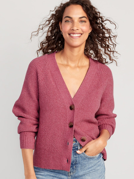Shaker-Stitch Cardigan Sweater for Women | Old Navy (US)