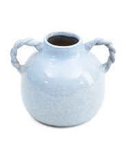 7in Braided Handle Ceramic Vase | Marshalls