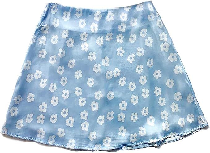 LYANER Women's Casual Floral Print Satin Silk High Waist Zipper Mini Short Skirt | Amazon (US)