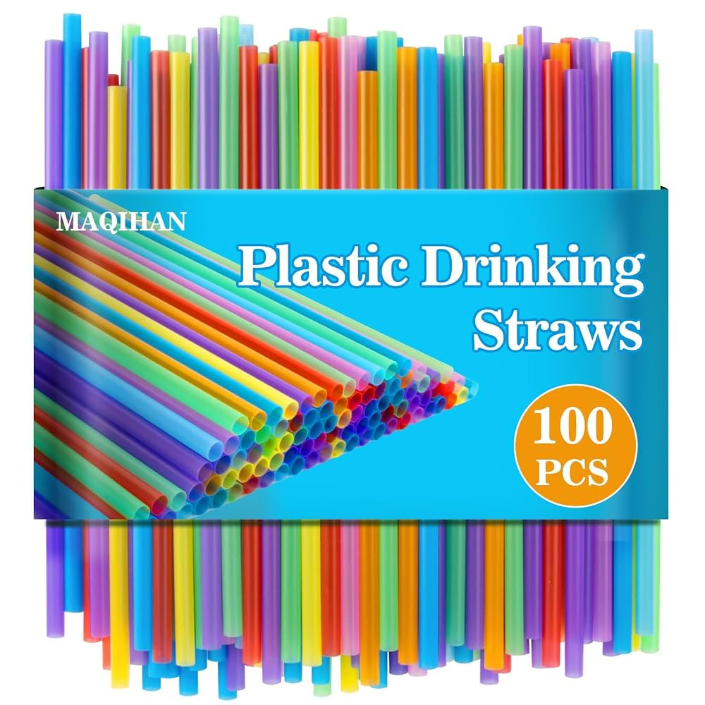 100pcs Colorful Drinking Straws - Cocktail Drinking Straws disposable Stirrer Bulk Party 19x0.55C... | Amazon (US)