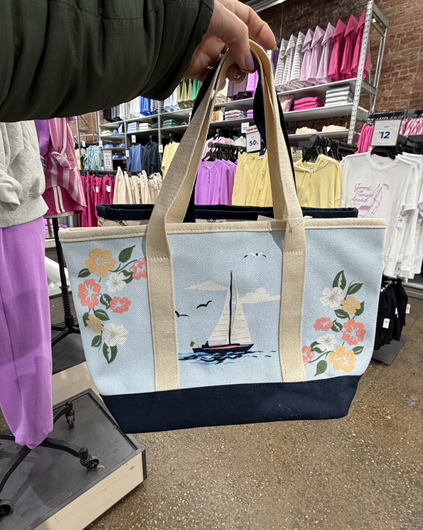 Sailboat tote bag for spring & summer! ⛵️They have three prints- sailboat, nautical and fishes, all so cute 

#LTKSeasonal #LTKSpringSale