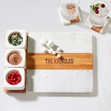 Wood and Marble Appetizer Serving Platter | Mark and Graham | Mark and Graham