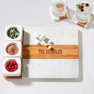 Wood and Marble Appetizer Serving Platter | Mark and Graham | Mark and Graham