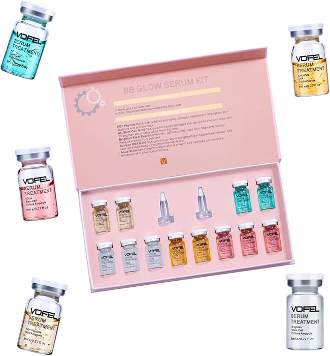 BB Glow Starter Kit BB Glow Serum for Microneedling Serum Ampoule Skin Treatment Kit 0.27oz 12 Vi... | Amazon (US)