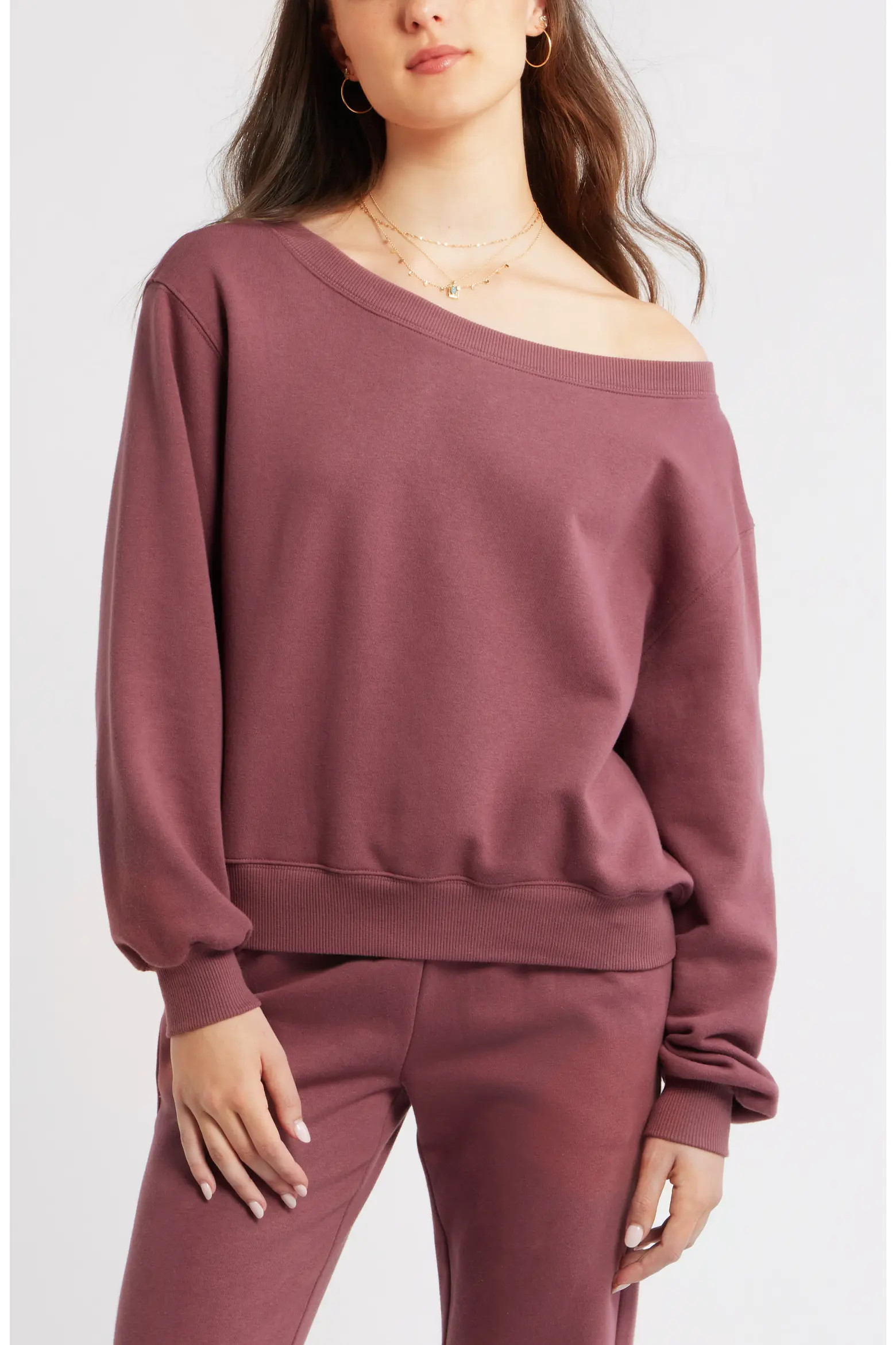 Off the Shoulder Fleece Sweatshirt (Women) | Nordstrom | Nordstrom