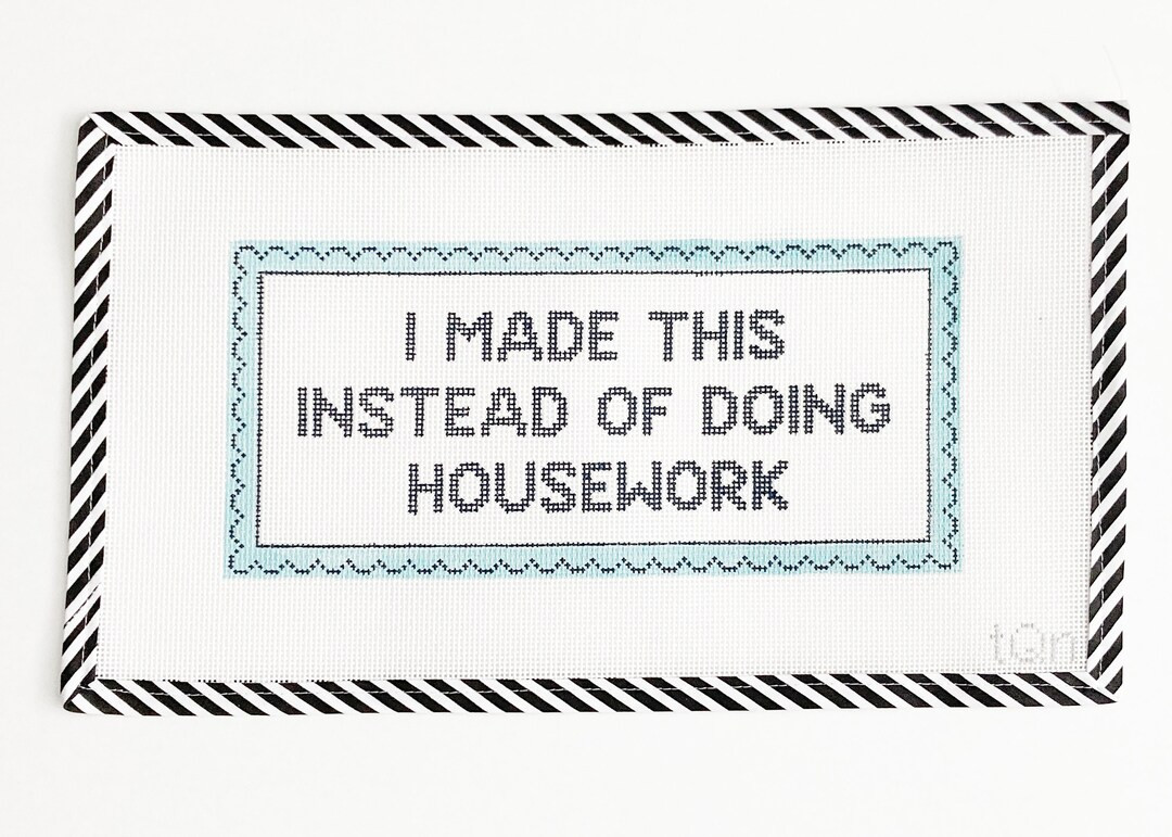 I Made This Instead of Doing Housework - Cheeky Handpainted Needlepoint Canvas | Etsy (US)