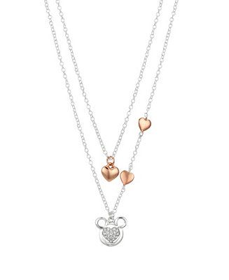 Disney Crystal Pendant Necklace (0.01 ct. t.w.) in 14K Gold Flash Plated & Reviews - Necklaces - ... | Macys (US)