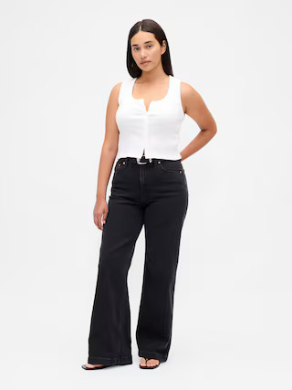 Curvy High Rise Stride Wide-Leg Jeans | Gap (US)